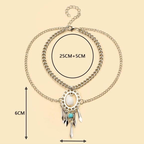 Puka Cowrie Shell & Metal Tassel Decor Anklet - Picture 3 of 4